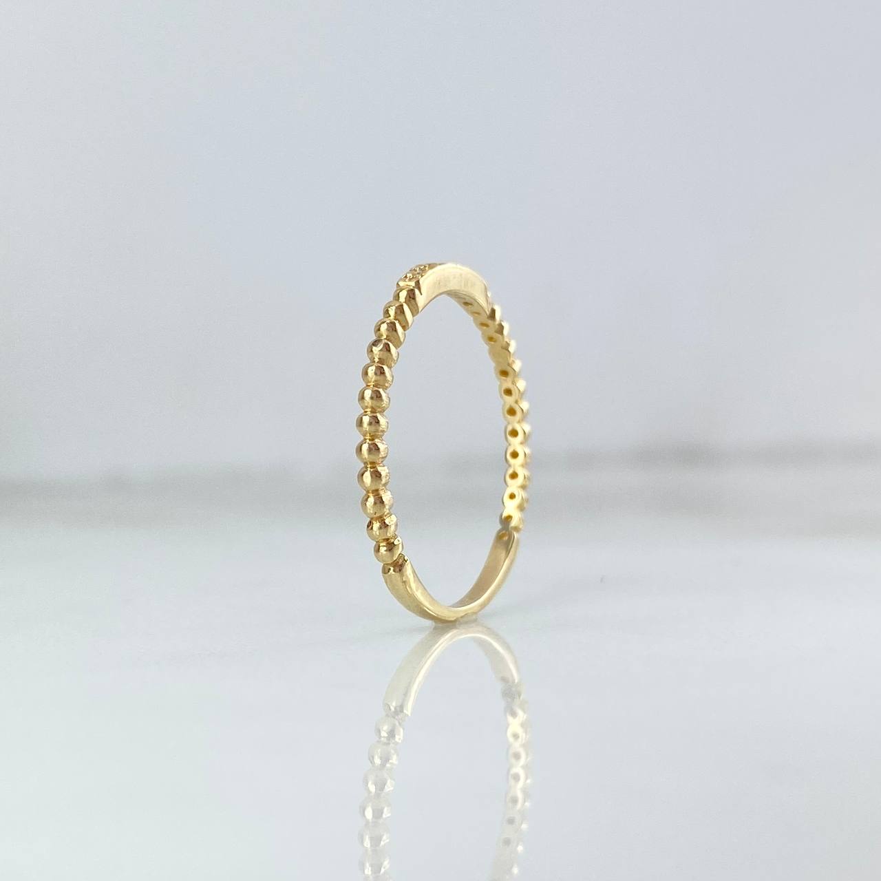 Ring Spheres Rectangle 1.45gr / T6 1/4 / White Zircons Yellow Gold