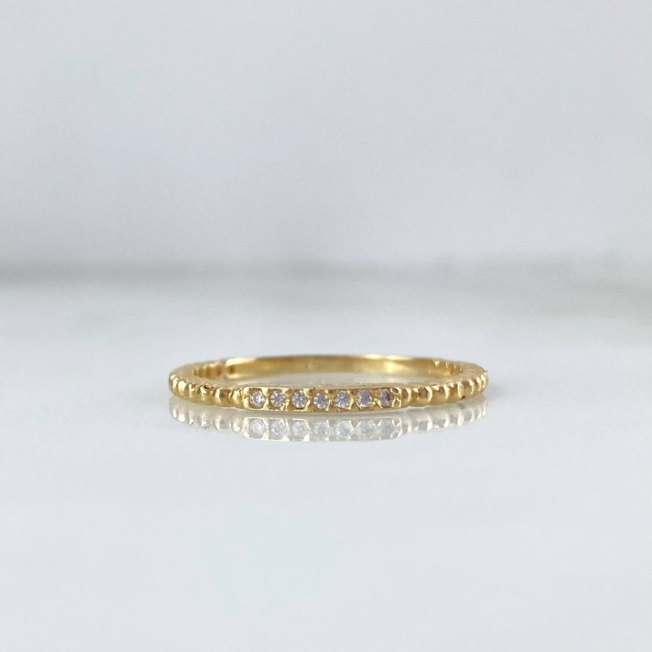 Ring Spheres Rectangle 1.45gr / T6 1/4 / White Zircons Yellow Gold