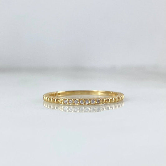 Ring Spheres Rectangle 1.4gr / T7 1/4 / White Zircons Yellow Gold