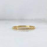 Ring Spheres Rectangle 1.4gr / T7 1/4 / White Zircons Yellow Gold