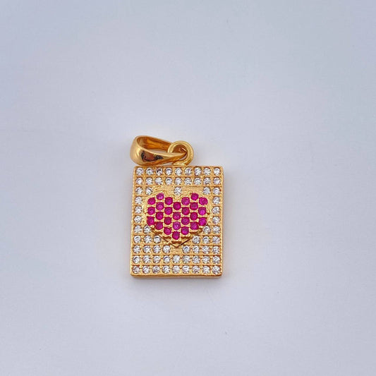 Dije Placa Corazon 2.15gr / 3/4 in / Oro Amarillo 18K %