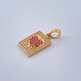 Dije Placa Corazon 2.15gr / 3/4 in / Oro Amarillo 18K %