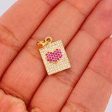 Dije Placa Corazon 2.15gr / 3/4 in / Oro Amarillo 18K %
