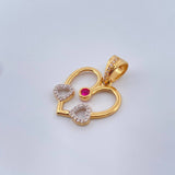 Dije Corazones 2.95gr / 1 in / Dos Oros Amarillo Blanco 18K %