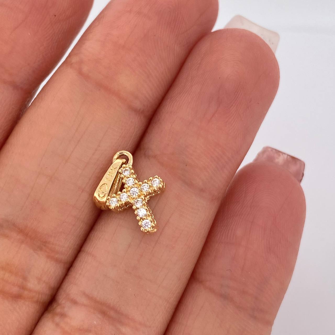 Dije Cruz Doble 0.95gr / 3/4 in / Oro Amarillo 18K %