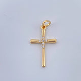 Dije Cruz Sobre Cruz 1.1gr / 1 in / Oro Amarillo 18K %