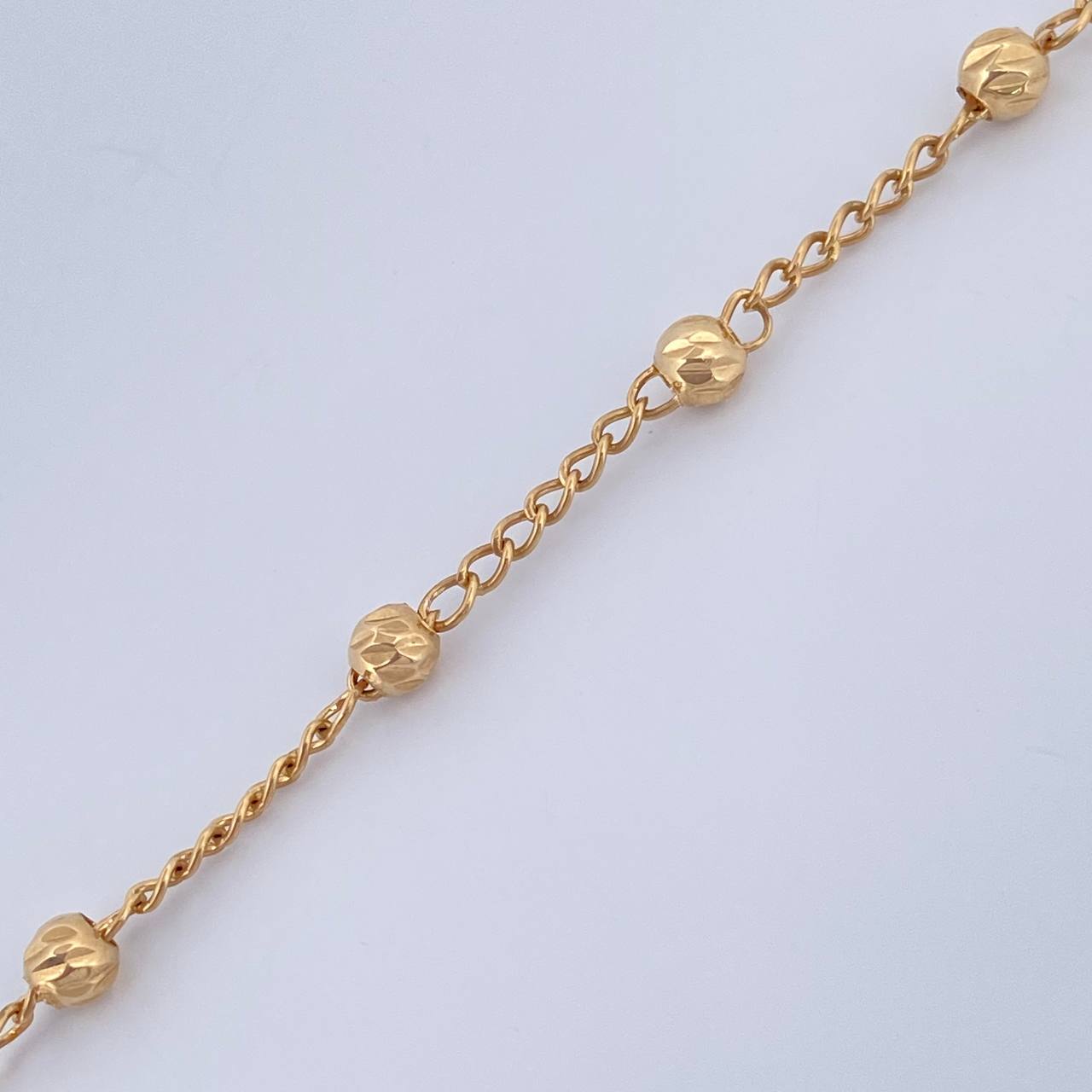 Pulso Denario Virgen Maria Cruz 3.75gr / 7 3/4 in / 1.56mm Oro Amarillo 18K %