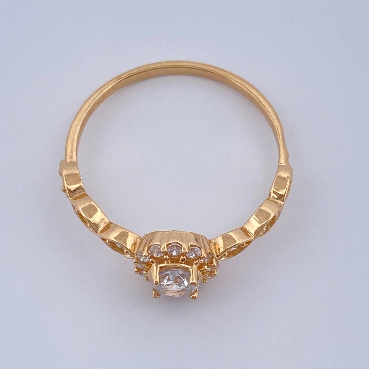 Anillo Halo Ojos 1.85gr / T7 3/4 / Oro Amarillo 18K %