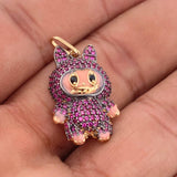 Dije Conejo Sonriente 3.7gr / 1 1/4 in / Dos Oros Negro Amarillo 18K %