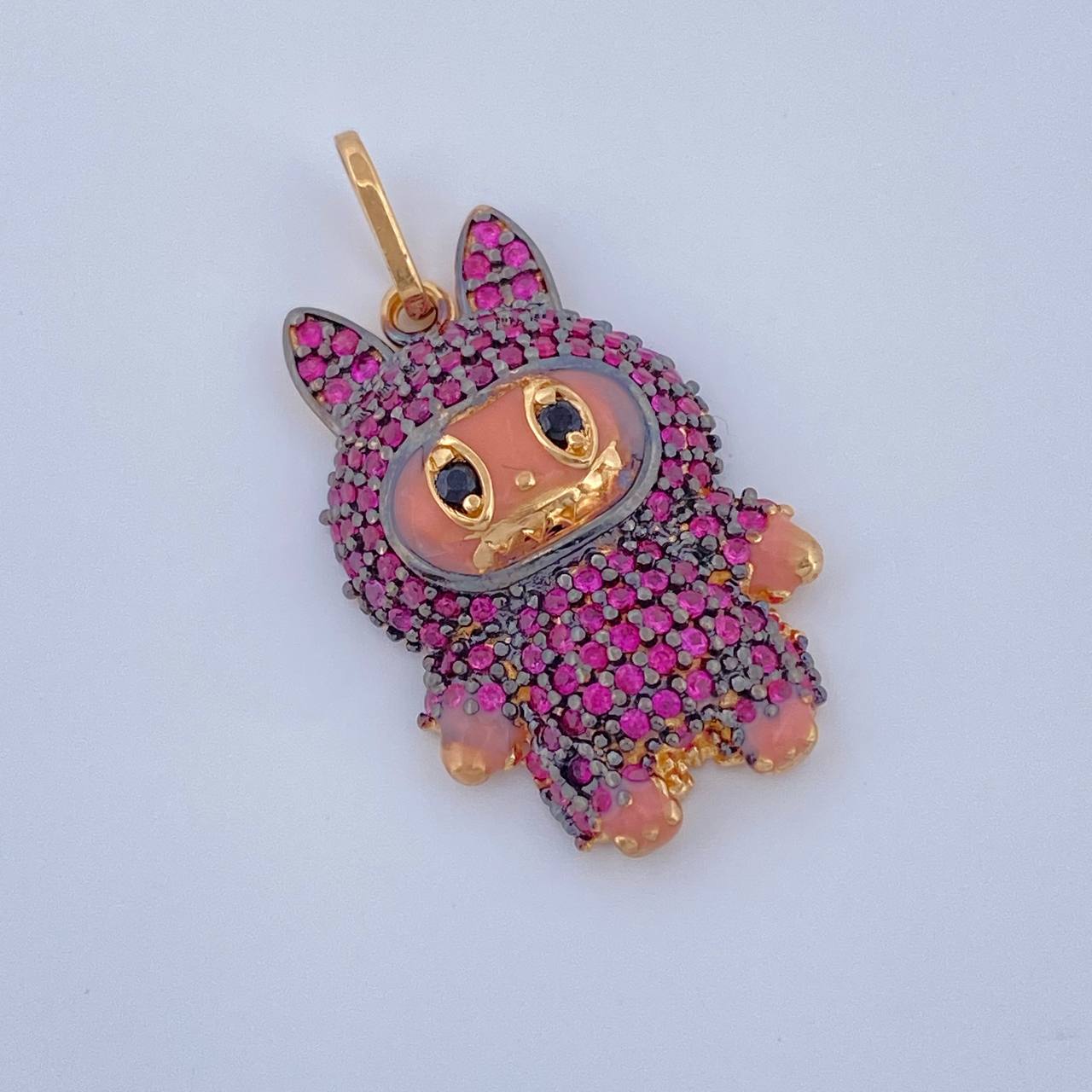 Dije Conejo Sonriente 3.7gr / 1 1/4 in / Dos Oros Negro Amarillo 18K %