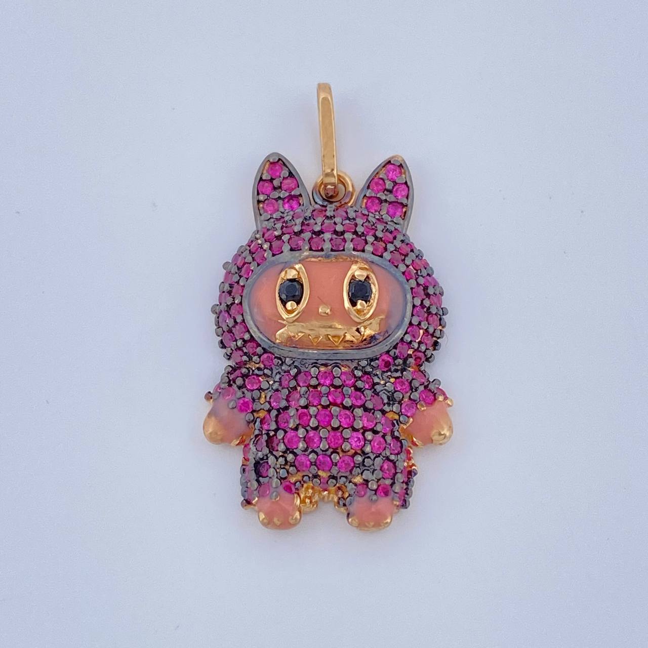 Dije Conejo Sonriente 3.7gr / 1 1/4 in / Dos Oros Negro Amarillo 18K %