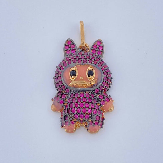 Dije Conejo Sonriente 3.7gr / 1 1/4 in / Dos Oros Negro Amarillo 18K %