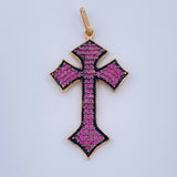 Dije Cruz Gotica 2.45gr / 1 1/2 in / Dos Oros Negro Amarillo 18K %