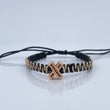 Pulsera Tejida Negra Beige Herraje X 1.6gr / Oro Rosa 18K %