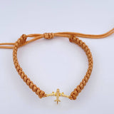 Pulsera Tejida Beige Avión 0.6gr / Oro Amarillo 18K %