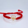 Pulsera Tejida Roja Corona 0.7gr / Oro Amarillo 18K %