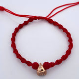 Pulsera Tejida Roja Casco Gladiador 1.5gr / Oro Rosa 18K %