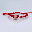 Pulsera Tejida Roja Casco Gladiador 1.5gr / Oro Rosa 18K %