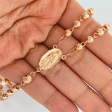 Rosario Virgen de Guadalupe 18.75gr / 24 1/2 in / 5mm Oro Rosa 18K &