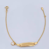 Pulso Aro Seguido Placa Corazon 1.7gr / 6 1/4 in / 1mm Oro Amarillo 18K &