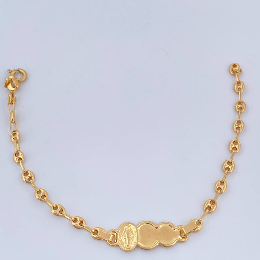 Pulso Bebé GC Placa Nube 1.9gr / 6 in / 1.55mm Oro Amarillo 18K &