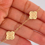 Pulso Trebol Aro Seguido 3.75gr / 7 1/2 in / 2mm Oro Amarillo 18K &