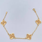 Pulso Trebol Cajon 4.2gr / 7 1/2 in / 1.4mm Oro Amarillo 18K &