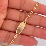 Pulso Bebé GC Placa 1.9gr / 6 in / 3mm Oro Amarillo 18K &
