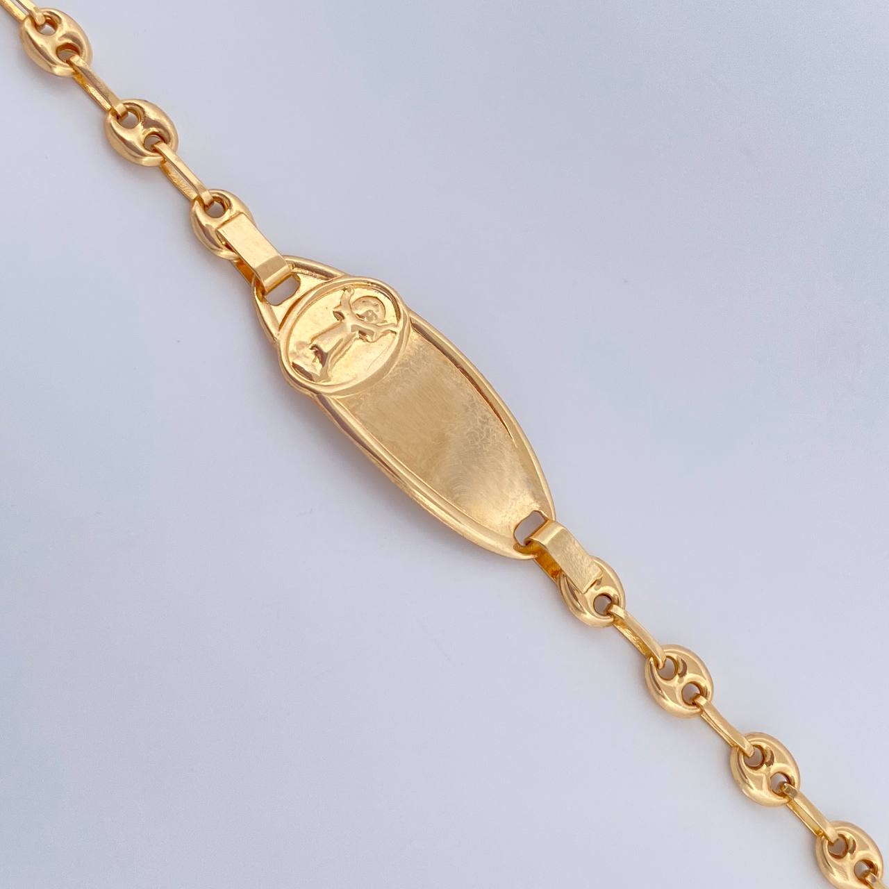 Pulso Bebé GC Placa 1.85gr / 6 in / 3mm Oro Amarillo 18K &