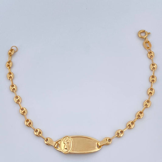 Pulso Bebé GC Placa 1.85gr / 6 in / 3mm Oro Amarillo 18K &