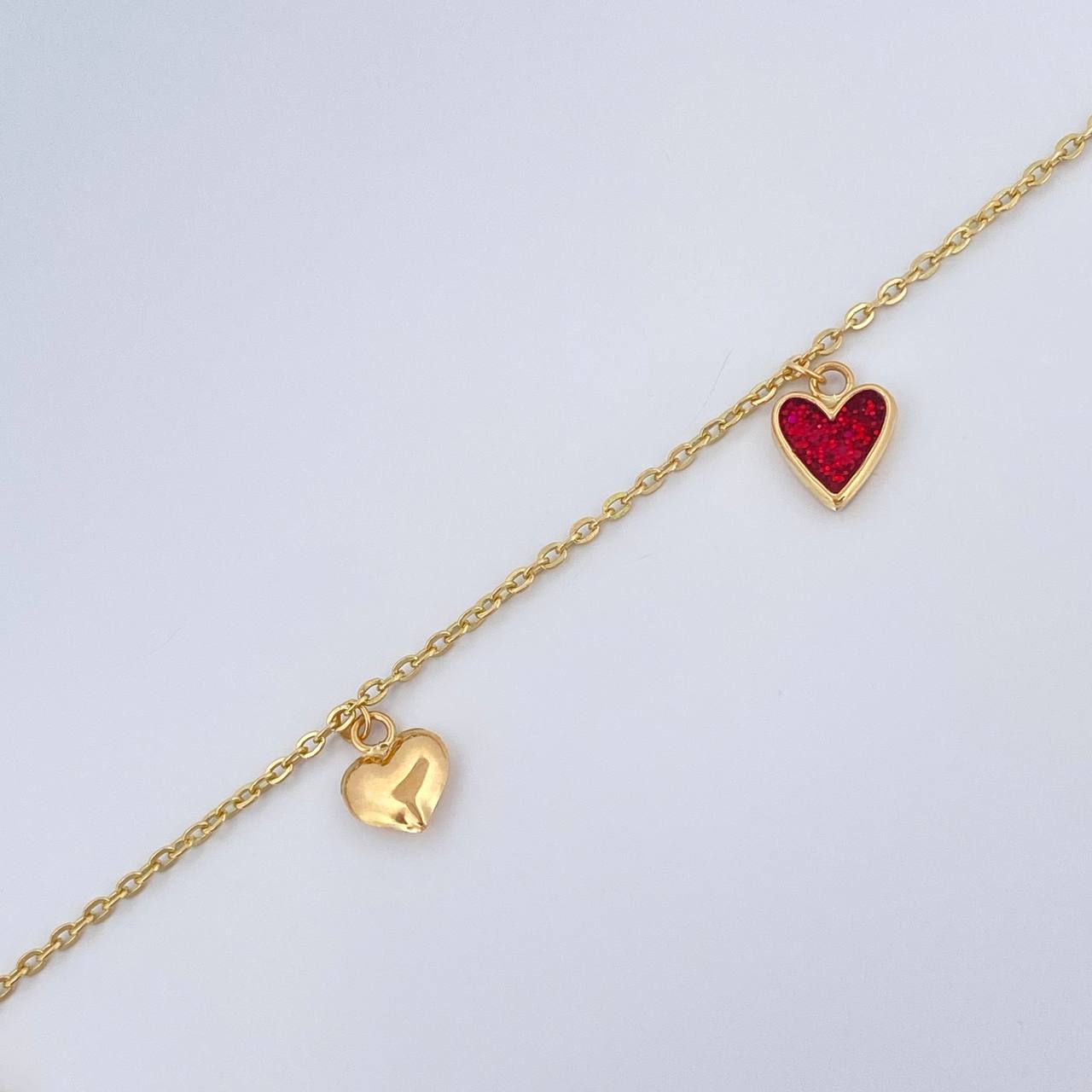 Tobillera Aro Seguido Figuras 3.7gr / 10 1/4 in / 2mm Oro Amarillo 18K &