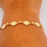 Pulso Aro Seguido Rombos 2gr / 7 1/2 in / 3mm Oro Amarillo 18K &