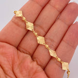 Pulso Aro Seguido Rombos 2gr / 7 1/2 in / 3mm Oro Amarillo 18K &