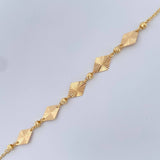 Pulso Aro Seguido Rombos 2gr / 7 1/2 in / 3mm Oro Amarillo 18K &