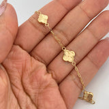 Pulso Trebol Aro Seguido 3.25gr / 7 1/2 in / 2mm Oro Amarillo 18K &