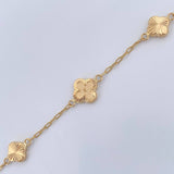 Pulso Trebol Aro Seguido 3.25gr / 7 1/2 in / 2mm Oro Amarillo 18K &