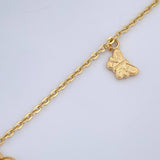 Tobillera Aro Seguido Figuras 3.7gr / 10 1/4 in / 2mm Oro Amarillo 18K &