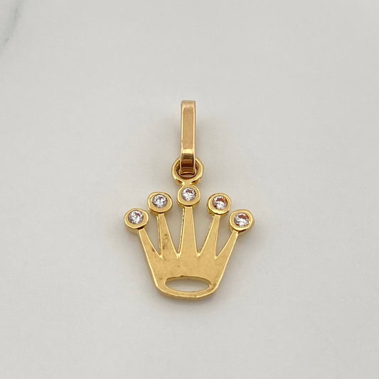 Crown Pendant 0.8gr / 3/4 in / 18K Yellow Gold &