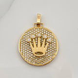 Dije Corona Medalla 3.95gr / 1 in / Oro Amarillo 18K &