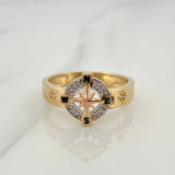 Anillo Estrella Cardinal 5.8gr / T10 1/2 / Dos Oros Amarillo Blanco 18K &