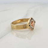 Anillo Estrella Cardinal 5.8gr / T10 1/2 / Dos Oros Amarillo Blanco 18K &