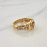 Anillo Corona  3.75gr / T6  / Dos Oros Amarillo Blanco 18K &