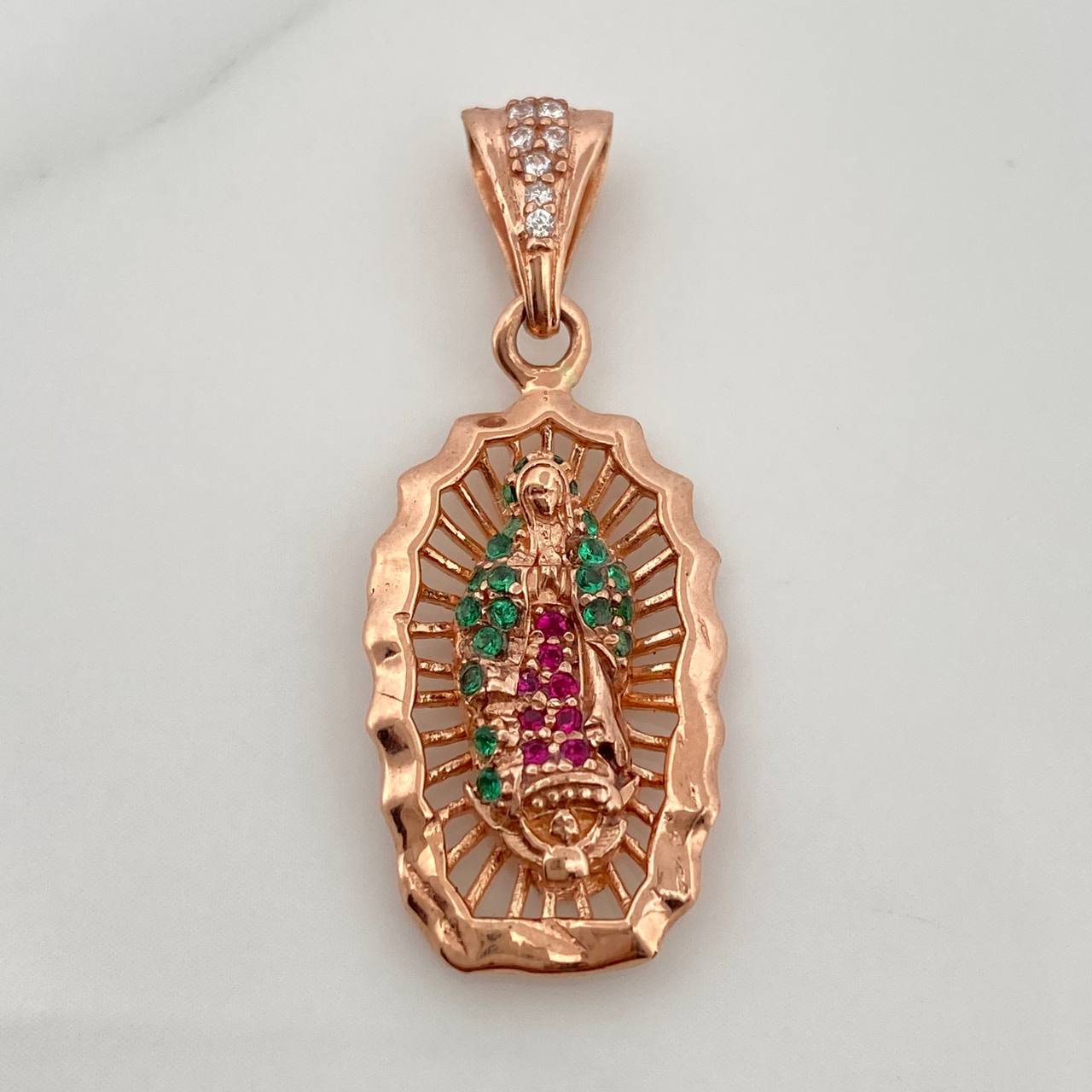 Dije Virgen De Guadalupe 3.05gr / 1 1/4 in / Oro Rosa 18K &