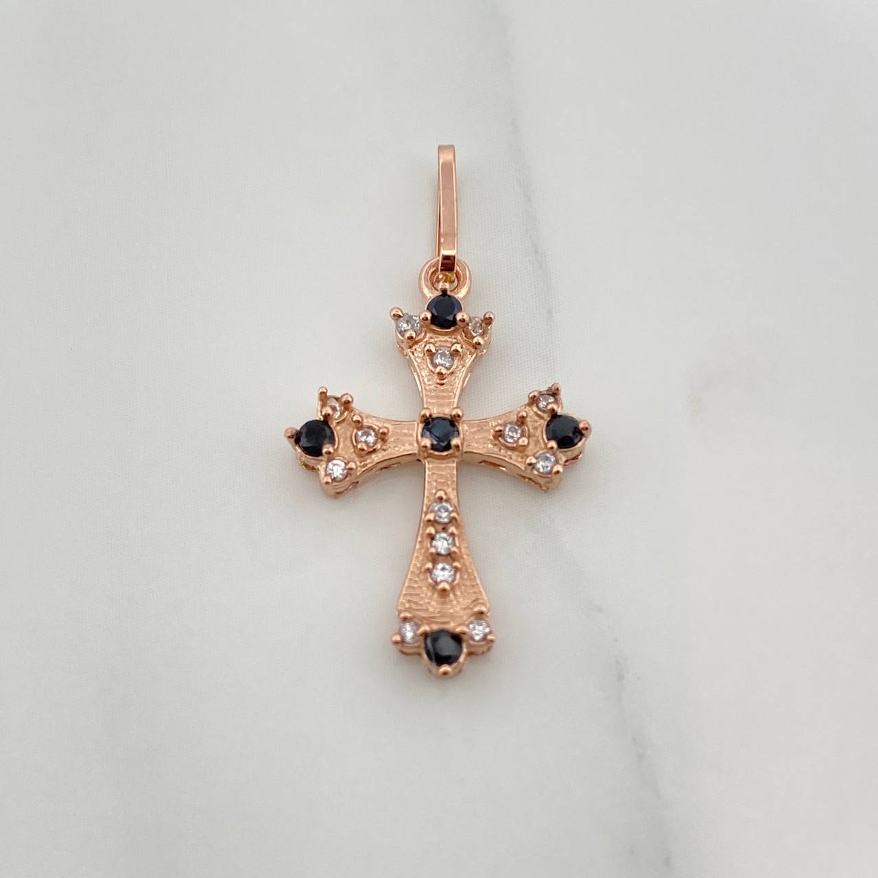 Dije Cruz 1.25gr / 1 in / Oro Rosa 18K &