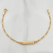 Pulso Placa Figaro 1.55gr / 6 1/4 in / 1.7mm Oro Amarillo +1 18K &