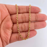 Cadena Lazo 7.3gr / 23 3/4 in / 3mm Oro Amarillo +3 18K $