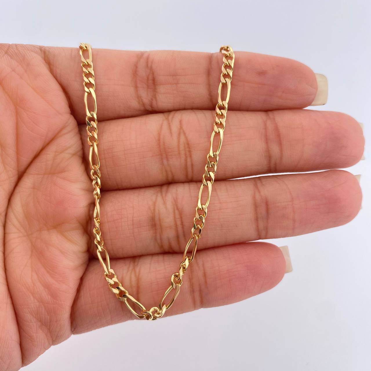 Cadena Figaro 11.1gr / 20 in / 2.6mm Oro Amarillo +1 18K $