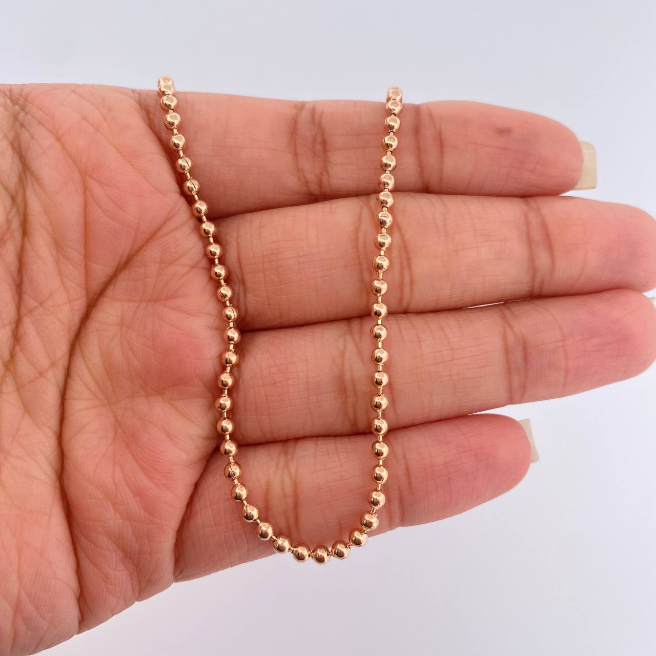 Cadena Militar 16.5gr / 24 in / 2.5mm Oro Rosa +3 18K $