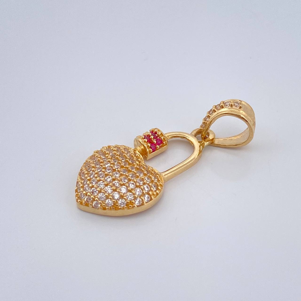 Dije Candado Corazon 2.3gr / 1 in / Oro Amarillo 18K %
