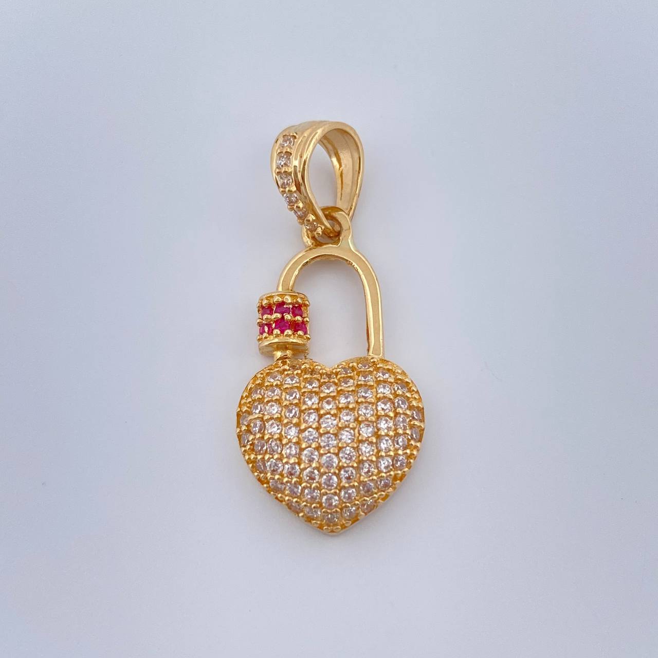 Dije Candado Corazon 2.3gr / 1 in / Oro Amarillo 18K %